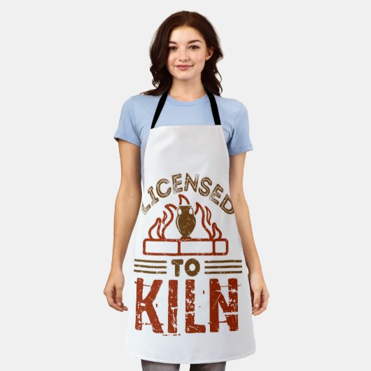 Lizenziert für die Kiln Pottery Maker Keramiken Schürze (Getragen)