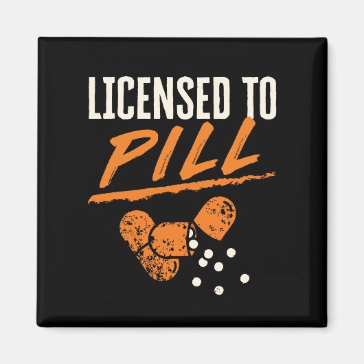 Lizenziert für Pill Pharmacy Tech CPhT Magnet (Vorne)