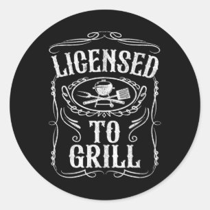 Lizenziert Zum Grillen Lustige Bbq Grillsachen Zum Runder Aufkleber