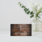 Lizenzierte Barberschere und Holz Visitenkarte (Stehend Vorderseite)