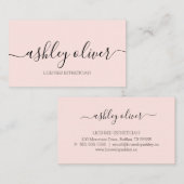 Lizenzierte Esthetician Pink Business Card Visitenkarte (Vorne/Hinten)