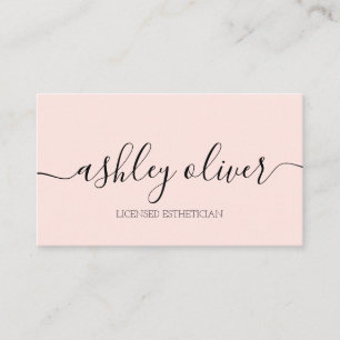 Lizenzierte Esthetician Pink Business Card Visitenkarte