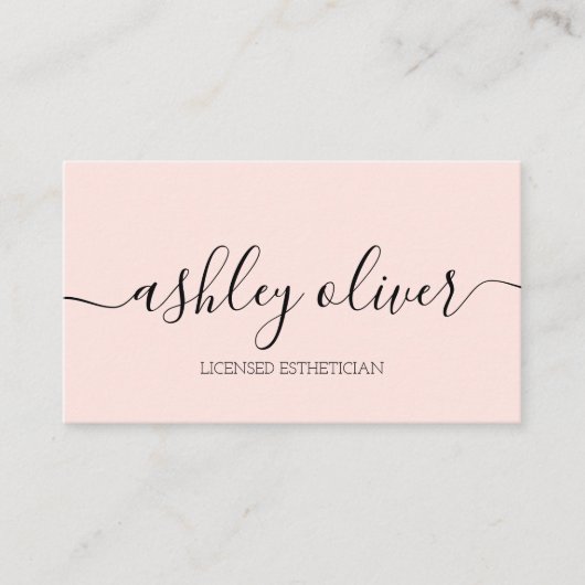 Lizenzierte Esthetician Pink Business Card Visitenkarte (Vorderseite)