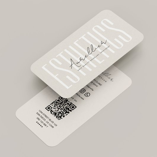Lizenzierte Kosmetikerin Sand Minimal QR Code Visitenkarte