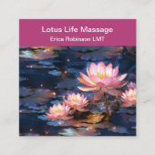 Lizenzierte Massage Business Cards Lotus Blume Quadratische Visitenkarte (Vorderseite)