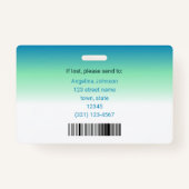 Lizenzierte Practice Nurse LPN Modern Blue Foto ID Ausweis (Rückseite)