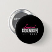 Lizenzierte Social Worker-Abschluss Lcsw Msw Maste Button (Vorne & Hinten)