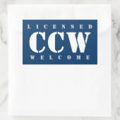Lizenzierter CCW-Empfang Rechteckiger Aufkleber (Tasche)