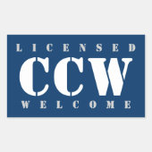 Lizenzierter CCW-Empfang Rechteckiger Aufkleber (Vorderseite)