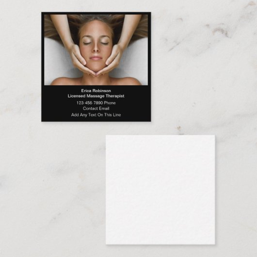 Lizenzierter Massagetherapeut Quadratische Visitenkarte (Vorne/Hinten)