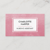Lizenzierter medizinischer Pflegeassistent Pink Wa Visitenkarte (Vorderseite)