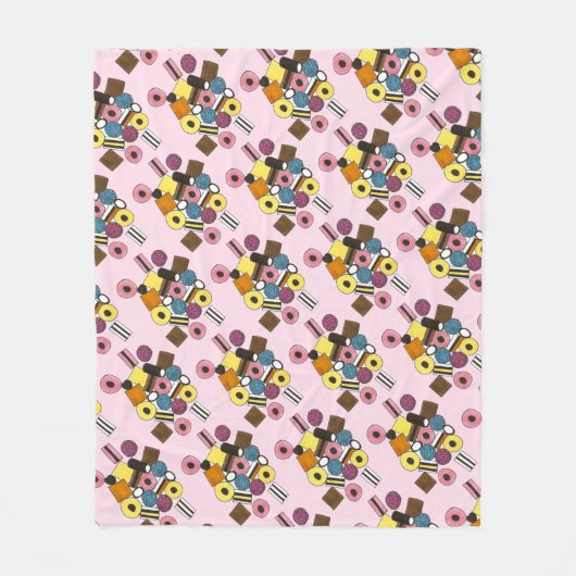 Lizenzierung Allerlei Sorten Süßwaren Süßigkeiten Fleecedecke (Vorderseite)