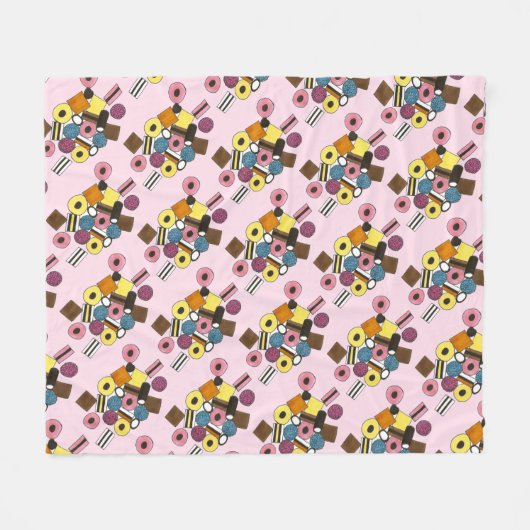 Lizenzierung Allerlei Sorten Süßwaren Süßigkeiten Fleecedecke (Vorderseite (Horizontal))