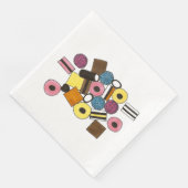 Lizenzierung Allerlei Sorten Süßwaren Süßigkeiten Serviette (Ecke)