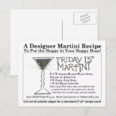 Lizenznehmer Freitag, 13. Martini-Rezept-Karte Postkarte (Vorne/Hinten)