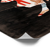 Lizenzplan Karte der USA - warme Farben / Schwarz Poster (Ecke)