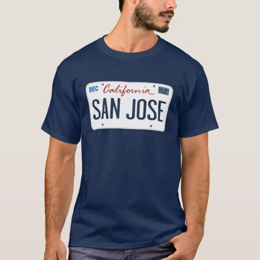 Lizenzplatte San Jose California T Shirt (Vorderseite)