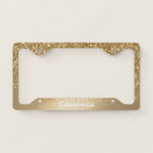 Lizenzrahmen - Ihr Text-Glitzer Gold