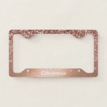 Lizenzrahmen - Ihre Text-Glitzer-Rose Gold