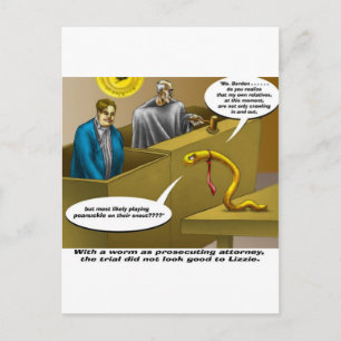 Lizzie Borden Trial Funny Cartoon Geschenke Postkarte