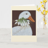 Lizzie the Duck folded greeting card Karte (Gelbe Blume)