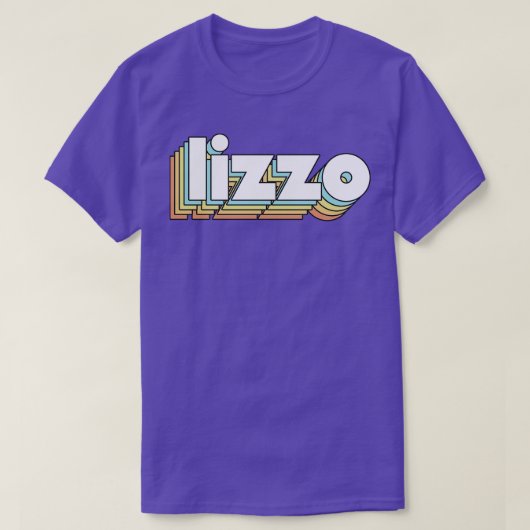 Lizzo Retro Rainbow Typografie verblasster Stil T-Shirt (Design vorne)