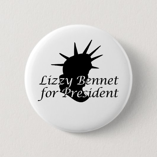 Lizzy Bennet für Präsidenten Button (Vorderseite)