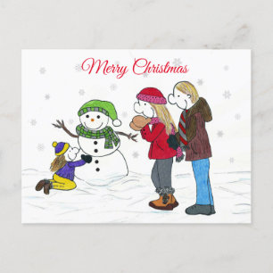 Lizzy's People Snowman Spaß Weihnachts Postkarte