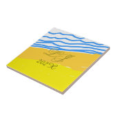 LJ Monogram Elegant Modern Beach Wedding Fliese (Seite)