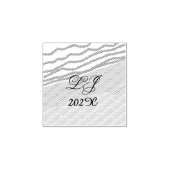 LJ Monogram Elegant Modern Beach Wedding Gummistempel (Prägung)