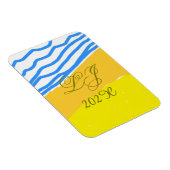 LJ Monogram Elegant Modern Beach Wedding Magnet (Rechte Seite)