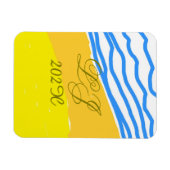 LJ Monogram Elegant Modern Beach Wedding Magnet (Horizontal)
