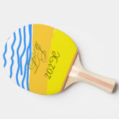LJ Monogram Elegant Modern Beach Wedding Tischtennis Schläger (Seitenansicht)
