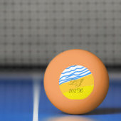 LJ Monogram Elegant Modern Beach Wedding Tischtennisball (Netto)