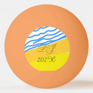 LJ Monogram Elegant Modern Beach Wedding Tischtennisball