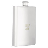 LJ Monogram Elegant Moderne Hochzeit Flachmann (Rechts)