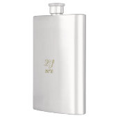 LJ Monogram Elegant Moderne Hochzeit Flachmann (Links)