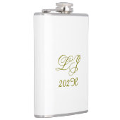 LJ Monogram Elegant Moderne Hochzeit Flachmann (Rechts)