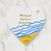 LJ Monogram Modern Elegant Beach Wedding Geschenkanhänger (Rückseite)