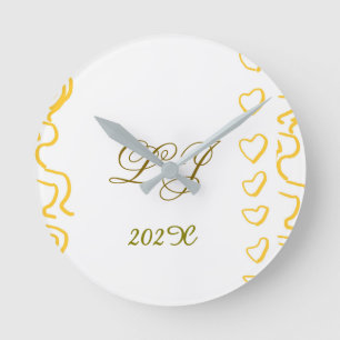 LJ Monogram Runde Wanduhr