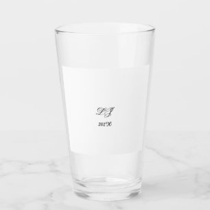 LJ-Monogramm Elegante moderne Hochzeit Glas