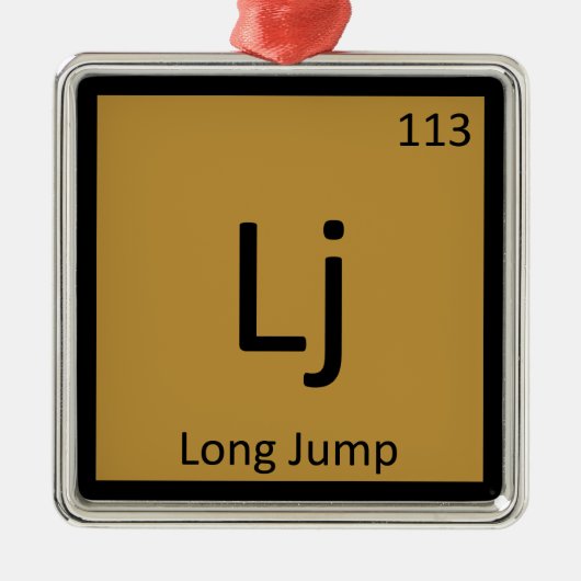 LJ - Symbol für lange Sprungspur und Feldchemie Silbernes Ornament (Vorne)