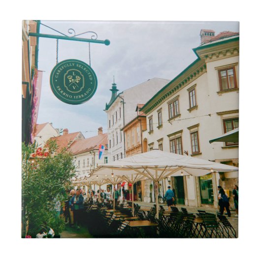 Ljubljana Cityscape Fliese (Vorderseite)