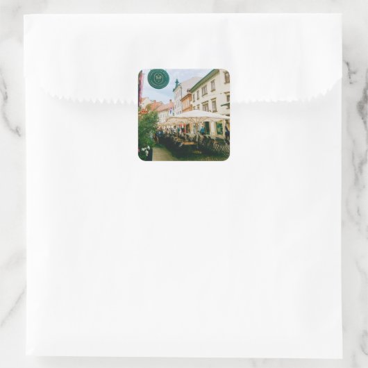 Ljubljana Cityscape Quadratischer Aufkleber (Tasche)