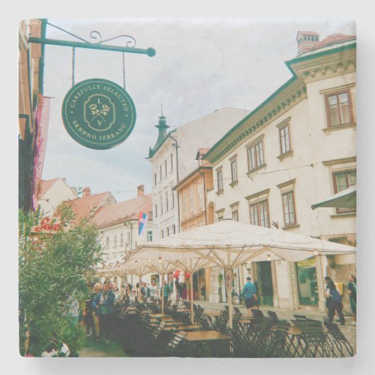 Ljubljana Cityscape Steinuntersetzer (Vorderseite)