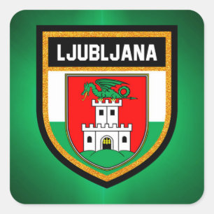 Ljubljana Flag Quadratischer Aufkleber