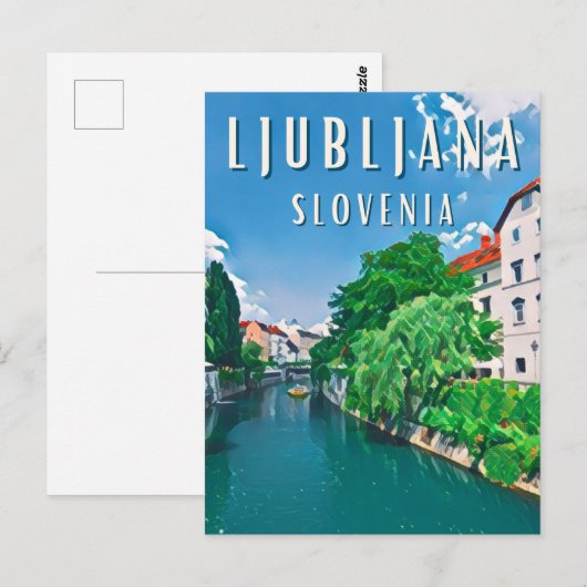 Ljubljana Postkarte (Vorne/Hinten)