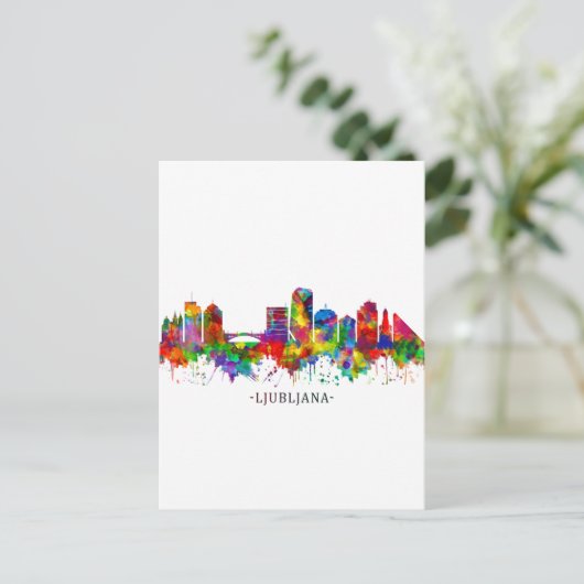 Ljubljana Skyline Feiertagspostkarte (Stehend Vorderseite)