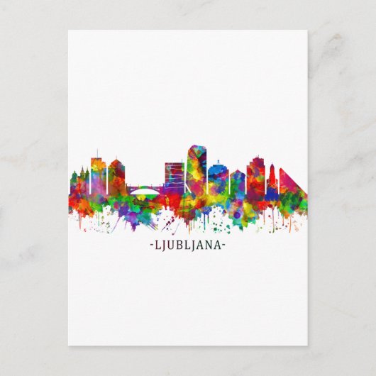 Ljubljana Skyline Feiertagspostkarte (Vorderseite)