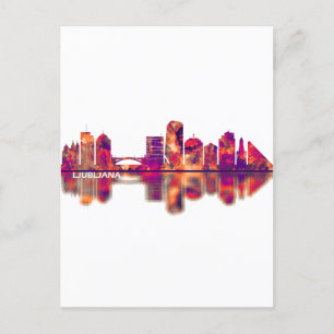 Ljubljana Skyline Feiertagspostkarte